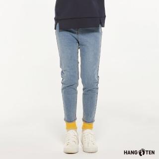 【Hang Ten】童裝-SKINNY FIT水洗刷色鬆緊緊身丹寧牛仔褲(淺藍)