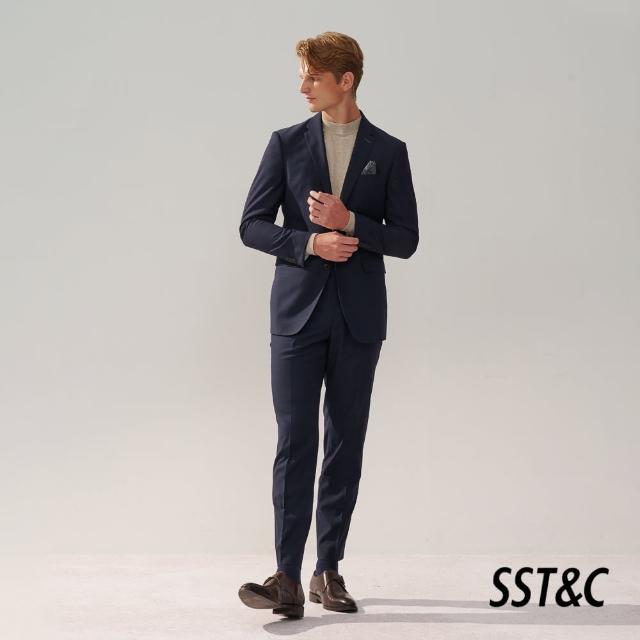 【SST&C】藏青格紋修身版西裝外套0112310002(換季65折)