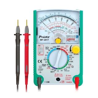 【ProsKit寶工】26檔指針型三用電錶 正負直流電壓±5V ±25V量測 全檔位防誤測保護(MT-2017N)
