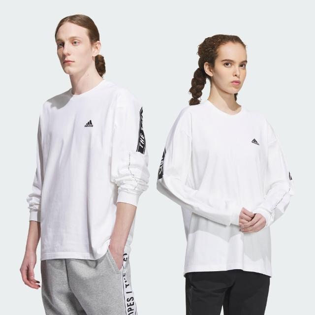 【adidas 愛迪達】上衣 男款 女款 長袖上衣 運動 亞規 WORD L/S  TEE 白 IK7344