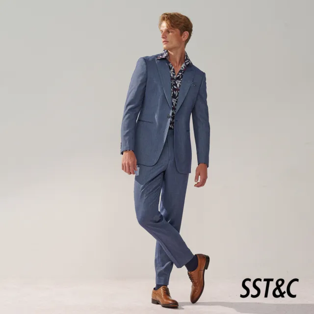 【SST&C 新品上市】天藍紋理修身版西裝外套0112310007
