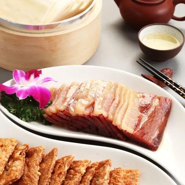 【秘傳美食料理】富貴雙方蜜汁火腿四方夾餅2包附贈桂花蜜(600g每包10套入 微波美食除夕年菜伴手禮)
