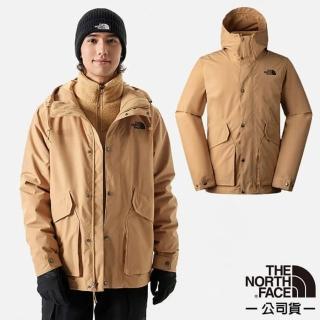【The North Face】男 防水透氣保暖連帽三合一外套(7QSZ-LIK 卡其色)
