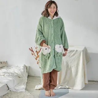 【IMACO】長耳汪汪長毛絨法蘭絨衣褲組