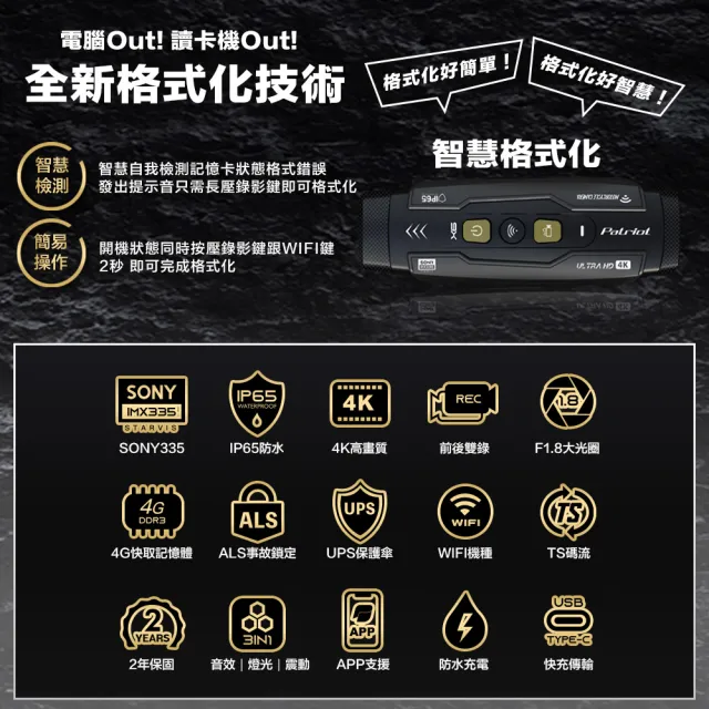 【愛國者】Patriot X6 前後雙鏡 4小時續航 FHD1080P WIFI版 行車記錄器&愛國者清新香氛卡(內附128G記憶卡)