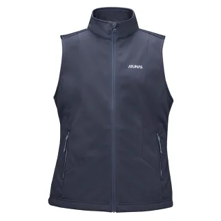 【ATUNAS 歐都納】女款SOFTSHELL防風保暖背心(A1VE2206W復古藍/透氣/刷毛/抗潑)