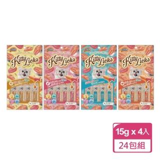 【Kitty Licks】甜甜貓 鮭魚肉泥條15gx4條/包；24包組(貓零食 貓肉泥 寵物零食)