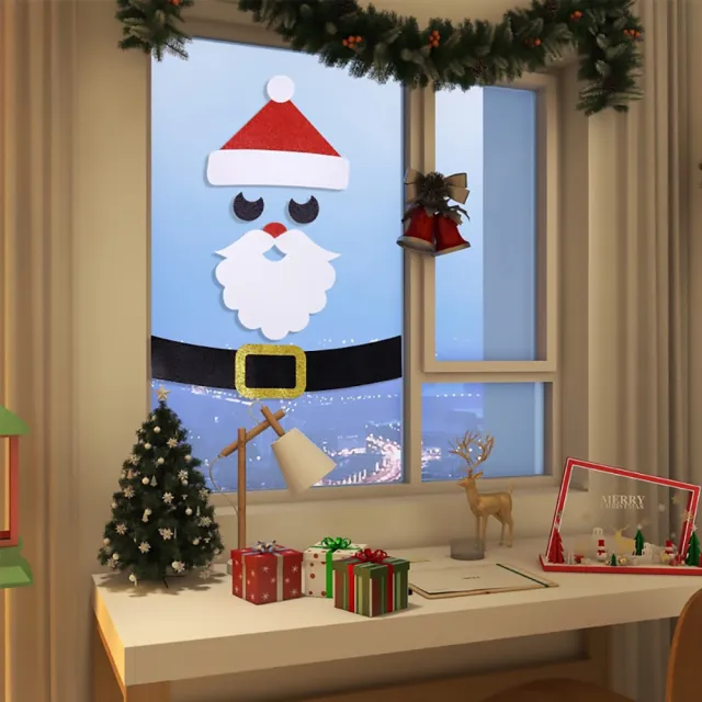 【子玄】聖誕櫥窗佈置 聖誕玻璃佈置 4款各一(聖誕無紡系列 聖誕佈置 聖誕門窗佈置)