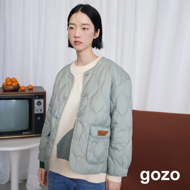【gozo】MOMO獨家款★限量開賣 保暖鋪棉菱格衍縫外套(三色)