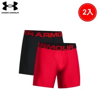 【UNDER ARMOUR】UA官方直營 男 Tech 6吋四角褲 2入 1363619-600(紅/黑)