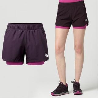 【The North Face】女 FlashDry-XD 閃電快乾耐磨彈性運動短褲(3LE8 紫 V)