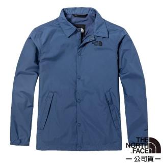 【The North Face】男 防潑水襯衫領防風教練外套.防風防潑水(4U8W-WC4 藍色 V)