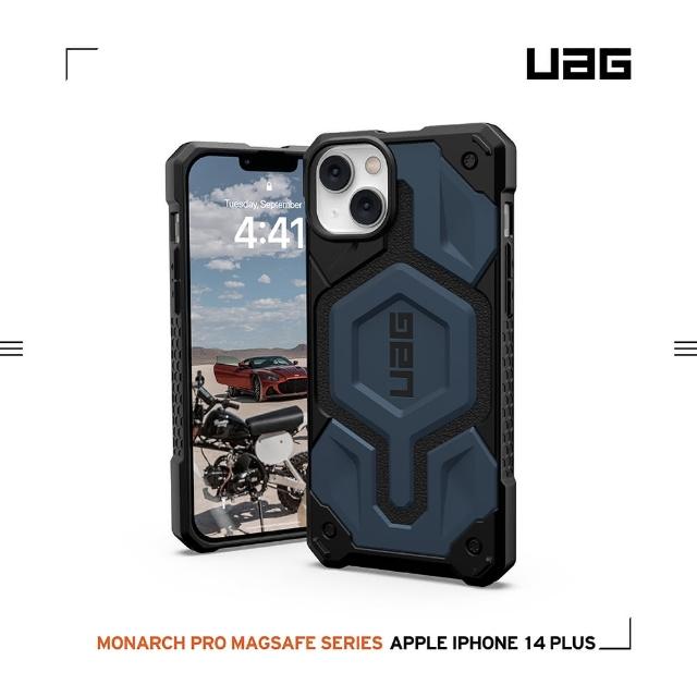 【UAG】iPhone 14 Plus MagSafe 頂級版耐衝擊保護殼-藍(UAG)