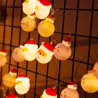 【半島良品】300cm聖誕老人雪人燈串/裝飾燈/掛旗(掛布 聖誕 生日燈 佈置)