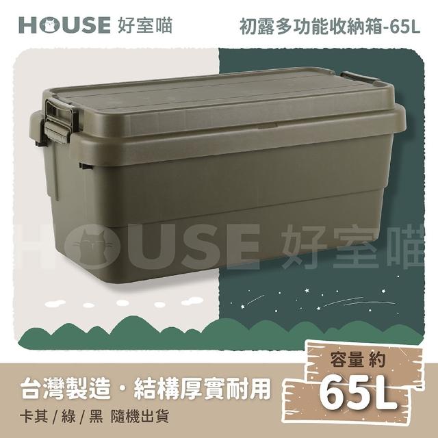 【HOUSE 好室喵】初露雙握把多功能收納箱65L-不挑色(上蓋堆疊/加厚款/露營箱/收納箱)