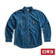 【EDWIN】男裝 工裝長袖襯衫(土耳其藍)