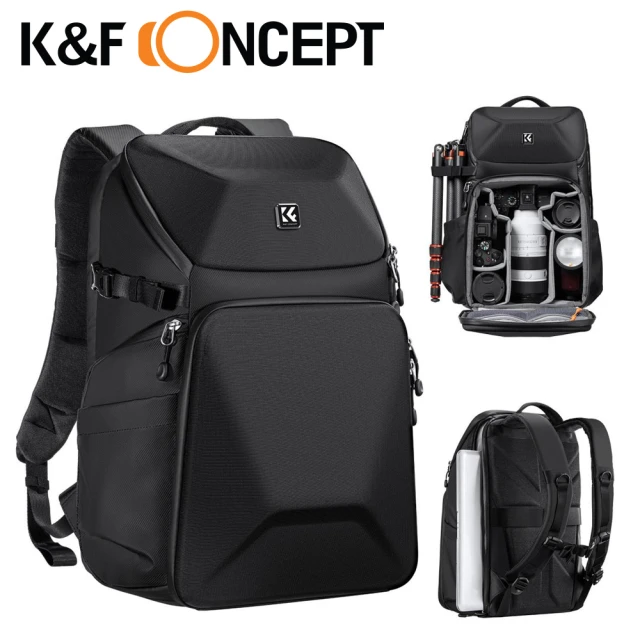 【K&F Concept】專業攝影單眼相機後背包 前側硬殼 防撞防水 黑色(KF13.144)