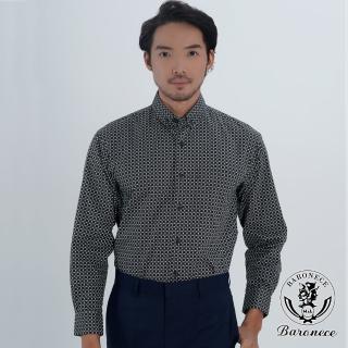 【BARONECE 百諾禮士】雅痞型男緹花長袖襯衫 黑(621407-11)
