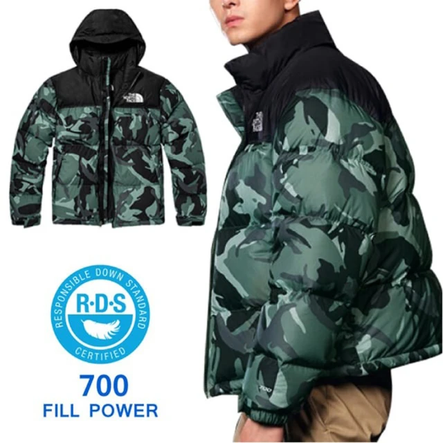 The North FaceThe North Face 男 700FPl 超輕保暖鵝絨羽絨外套.夾克(5IX4-36D 綠迷彩/黑 N)