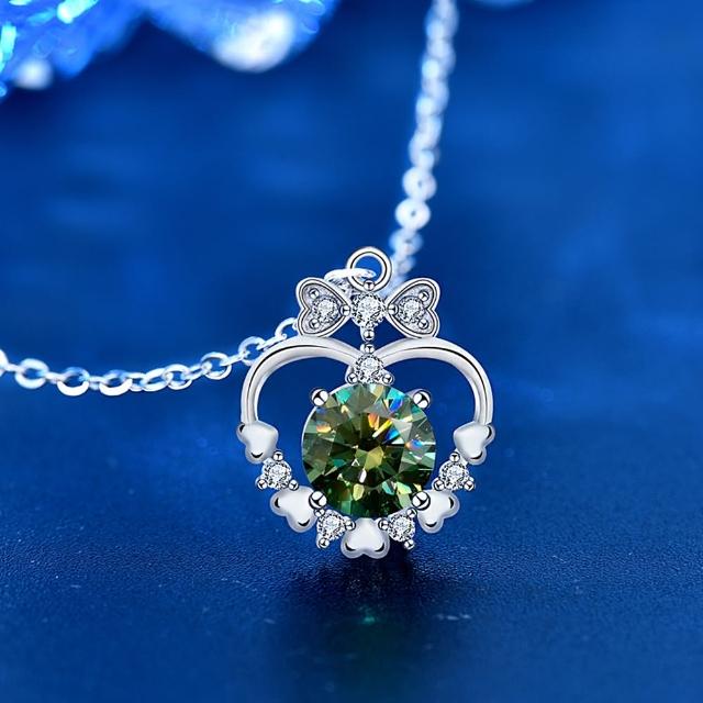 【巴黎精品】現貨+預購 莫桑鑽石項鍊飾品配件925純銀項鍊(1克拉鑽石項鏈莫桑鑽項鍊2色p1as91)