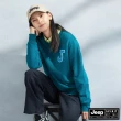 【JEEP】女裝 品牌LOGO立體貼布繡大學T(綠色)