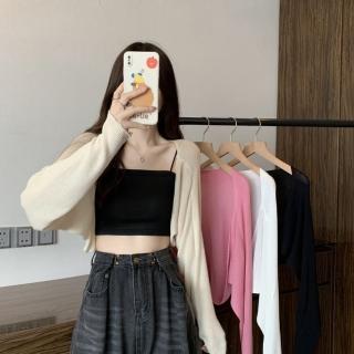 【D.studio】韓版薄款透氣冰絲小披肩罩衫(上衣女裝衣服外套長袖上衣薄外套防曬外套短版外套 J280)