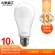 【太星電工】13W超節能LED燈泡/暖白光(10入)