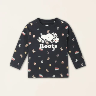 【Roots】Roots 小童-經典傳承系列 印花長袖上衣(軍藍色)