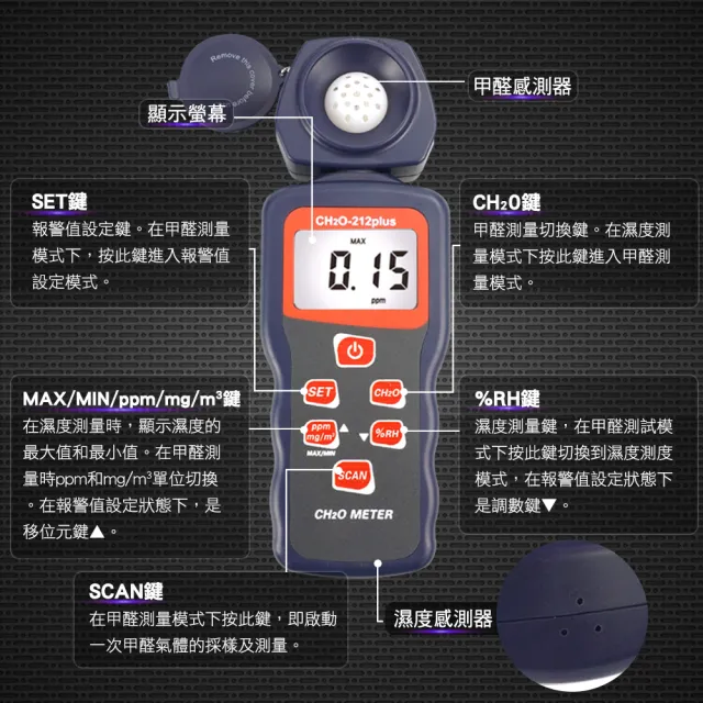 【TAYA】甲醛氣體偵測器 測試室內甲醛 甲醛檢測 空氣檢測器 851-CH20-207(空氣檢測儀 甲醛檢測儀)