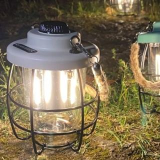 【May Shop】兩入組 復古手提式高亮度戶外野營燈 戶外燈(USB充電 高亮度)