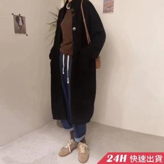 【AS 假日泳裝】慵懶風 長版 保暖 高領針織 口袋外套 DR415