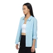 【JEEP】女裝  多元口袋條紋長袖襯衫(藍)