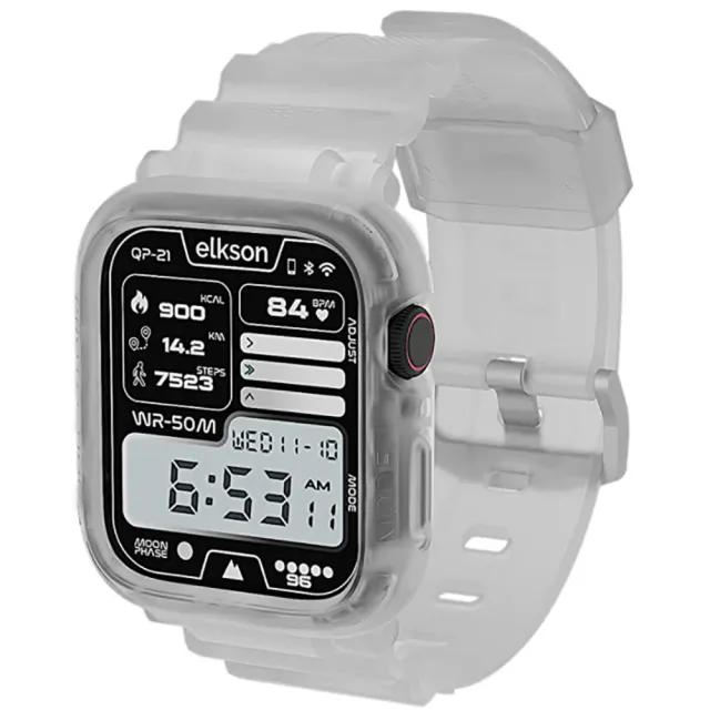 【Elkson】AppleWatch 9 QuattroPro柔韌透氣耐磨TPU一體成形軍規錶帶41mm(apple watch 9 一體成形運動錶帶)