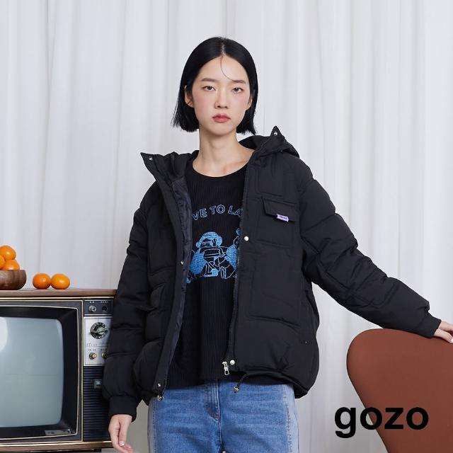 【gozo】MOMO獨家款★限量開賣 澎澎鋪棉多口袋連帽外套(三色)