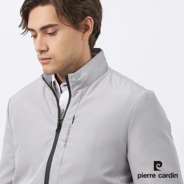 【pierre cardin 皮爾卡登】男款 都會休閒立領鋪棉夾克外套-淺灰色(5235765-95)