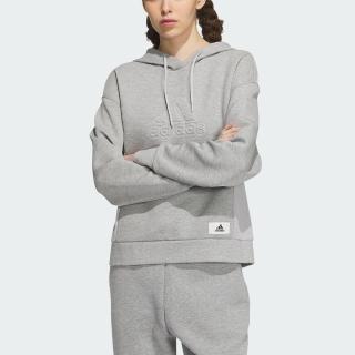 【adidas 愛迪達】Lounge Hoody 女 連帽 上衣 帽T 亞洲版 運動 休閒 日常 百搭 舒適 灰(IP0754)