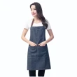 【PS Mall】時尚牛仔風工作圍裙 廚房餐廳工作服 3入(J3091)