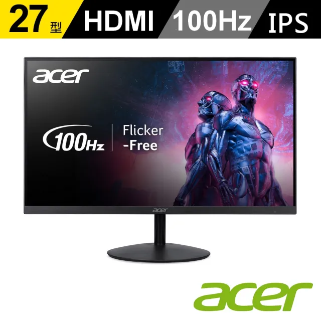 【Acer 宏碁】SA272U E 27型 IPS 2K 100Hz 超薄窄邊框螢幕(1ms/FreeSync/HDR10)