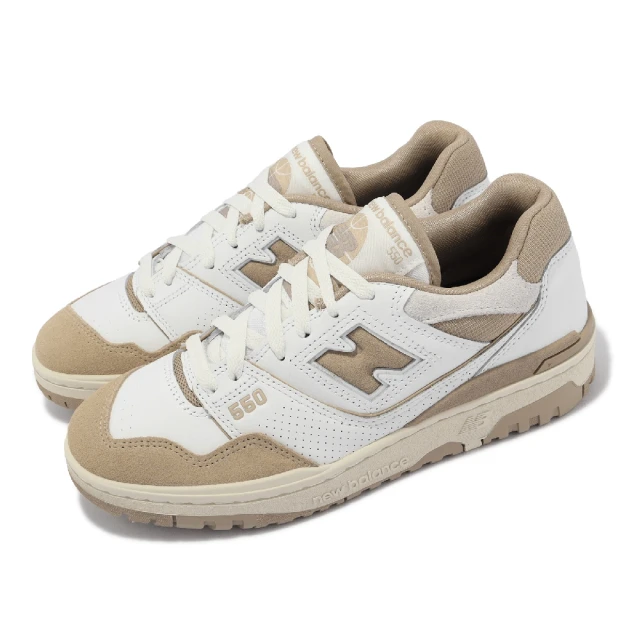 NEW BALANCE 休閒鞋 550 白 奶茶 男鞋 麂皮 皮革 復古 低筒 NB 紐巴倫(BB550NEC-D)