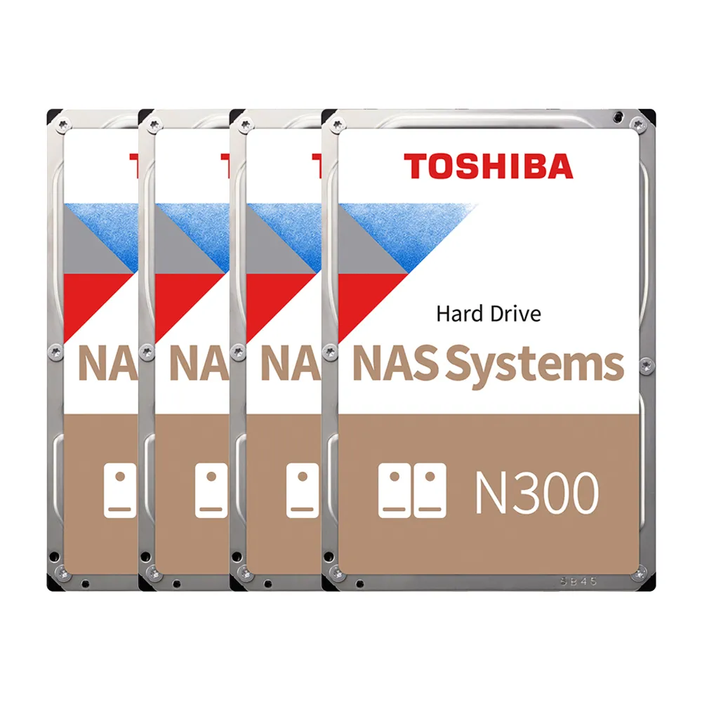 【TOSHIBA 東芝】(4入) N300系列 4TB 3.5吋 7200轉 NAS內接硬碟(HDWG440AZSTA)