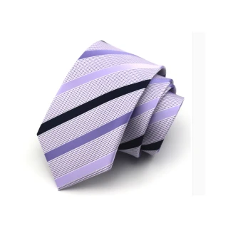 【拉福】兒童淡紫斜領帶8cm中寬版領帶拉鍊領帶(兒童紫)