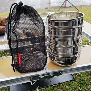 【May Shop】不鏽鋼摺疊碗 組合式(四入附收納袋)