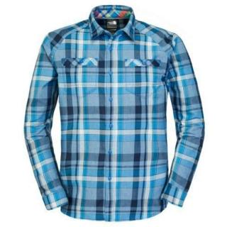 【The North Face】男 法蘭絨格紋襯衫.休閒上衣.休閒衫(C750 潛水藍 V)