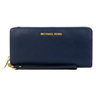 【Michael Kors】JET SET荔枝紋手掛式長夾(深藍)