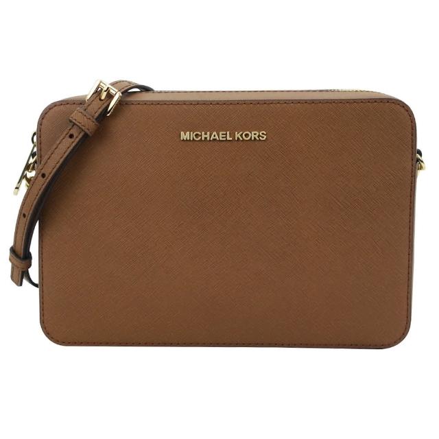 【Michael Kors】Jet Set 防刮皮革方形斜背包(棕色)