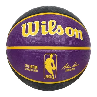 【WILSON】NBA城市系列-湖人-橡膠籃球 7號籃球-訓練 室外 室內 紫黑黃(WZ4024214XB7)