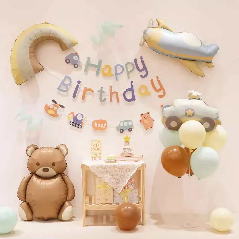 【阿米氣球派對】彩虹汽車生日氣球組(生日氣球 生日佈置 氣球)