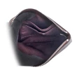 【COACH】銀字塗層帆布 L型拉鍊手拿包(棕色/鳶尾紫)