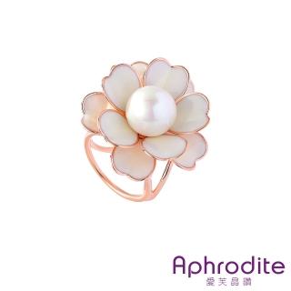 【Aphrodite 愛芙晶鑽】氣質手工滴釉山茶花大氣珍珠造型兩用絲巾扣(珍珠絲巾扣 兩用絲巾扣)