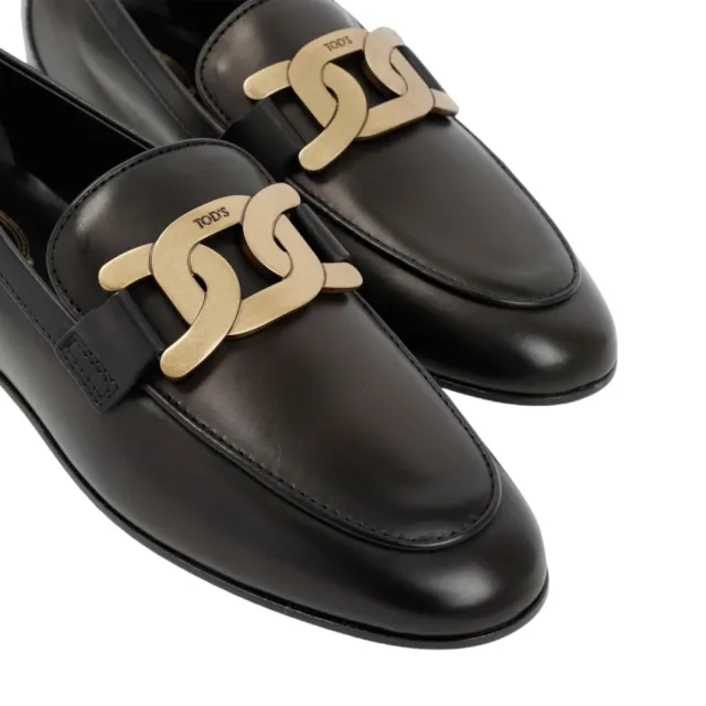 【TOD’S】Kate Loafer 金屬扣環 牛皮 鞋子 皮鞋 樂福鞋 黑色